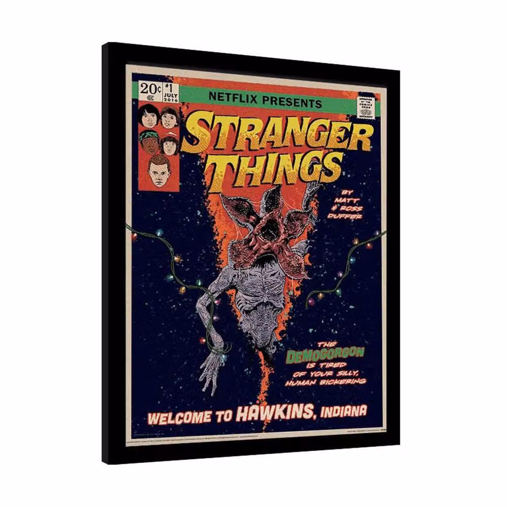 Netflix Multicolour Comic Framed Paper Poster with Retro Typography – 2