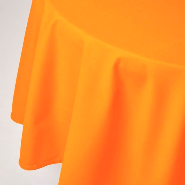 Homescapes Plain Round Cotton Tablecloth - Orange