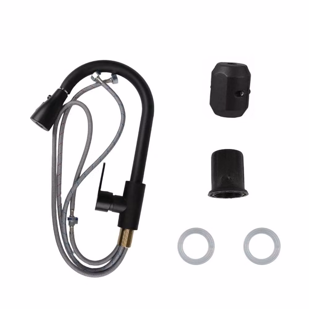 PAWNORA Black 360 Swivel Pull Out Spray Kitchen Sink Mixer Mono Tap – 2