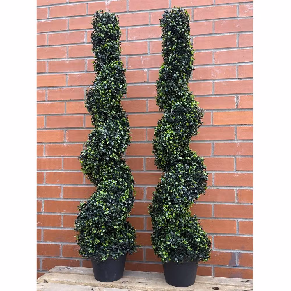 Leaf Botanik Premium Artificial Natural Boxwood Spiral Topiary Tree in Green, Height: 120 cm, Width: 40 cm, Depth: 40 cm – 6