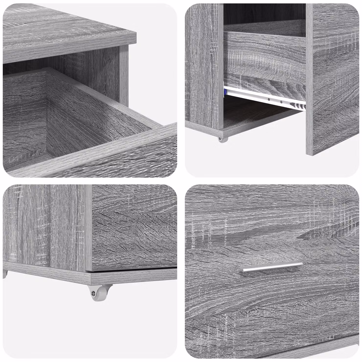 Berkfield Home Grey Sonoma Medium Drawer Cabinet in Engineered Wood – 2
