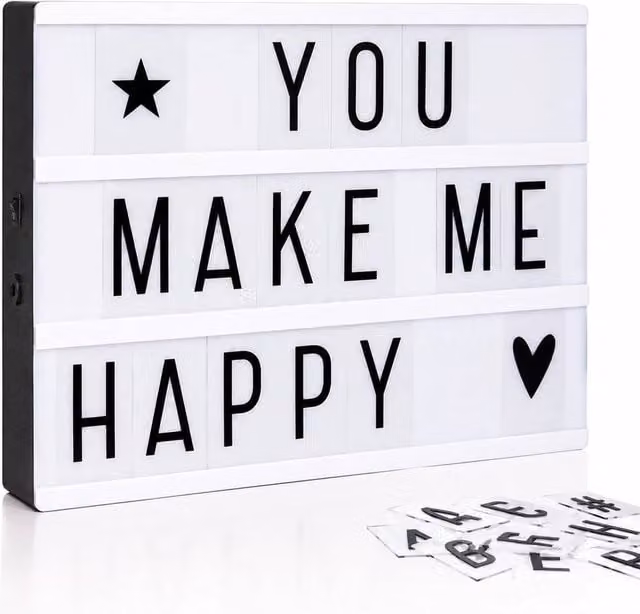 PAWNORA A4 White Cinematic LED Light Up Letter Box Sign