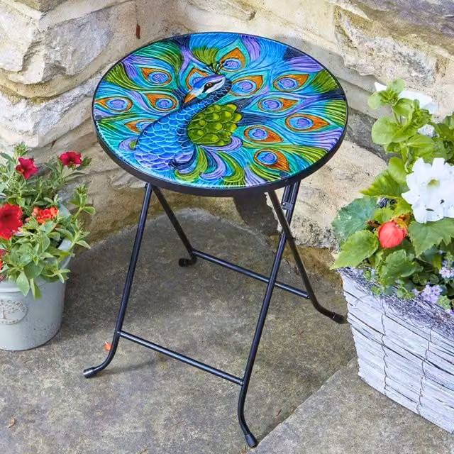 Marco Paul Foldable Outdoor Table in Multicolour Floral Design – 1