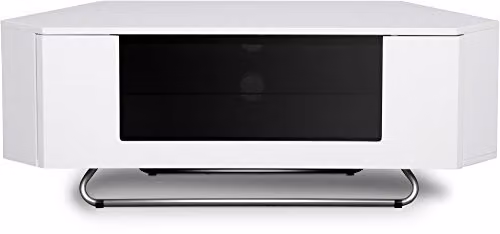 Centurion Supports Hampshire Corner-Friendly Gloss White and Black TV Stand with Remote Friendly Door, W/D/H: 111 x 40 x 41 cm – 8