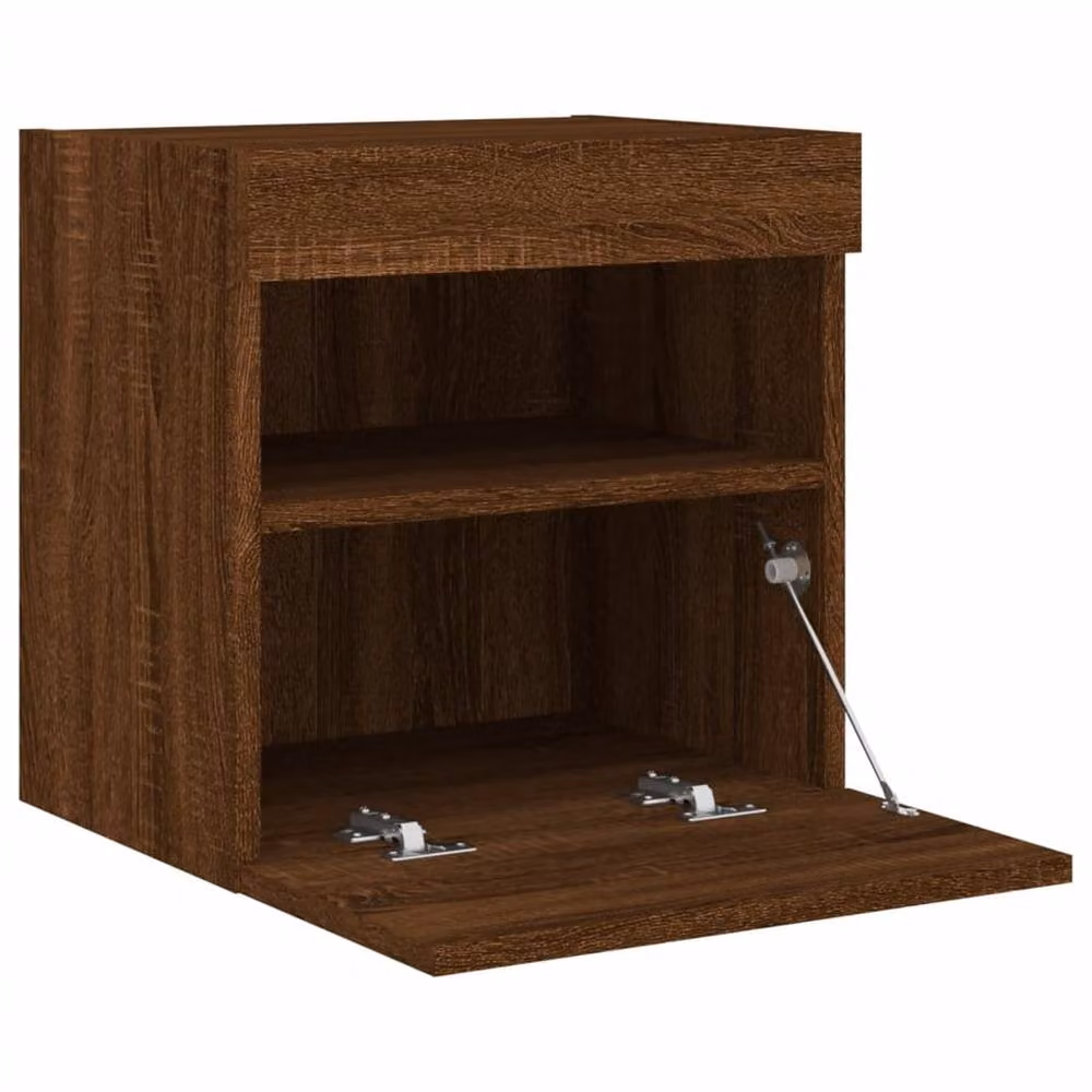 Berkfield Home Modern TV Wall Cabinet with LED Lights in Brown Oak, W/D/H: 40 x 30 x 40 cm – 4