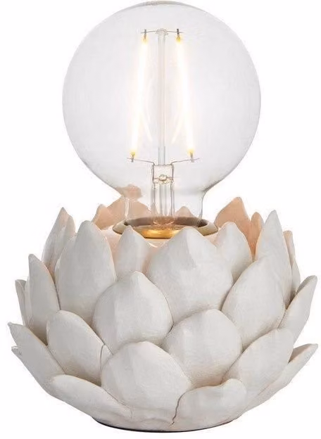 Netlighting Artichoke Table Lamp in Oatmeal Crackle Glaze with Antique Brass and Gold Plate