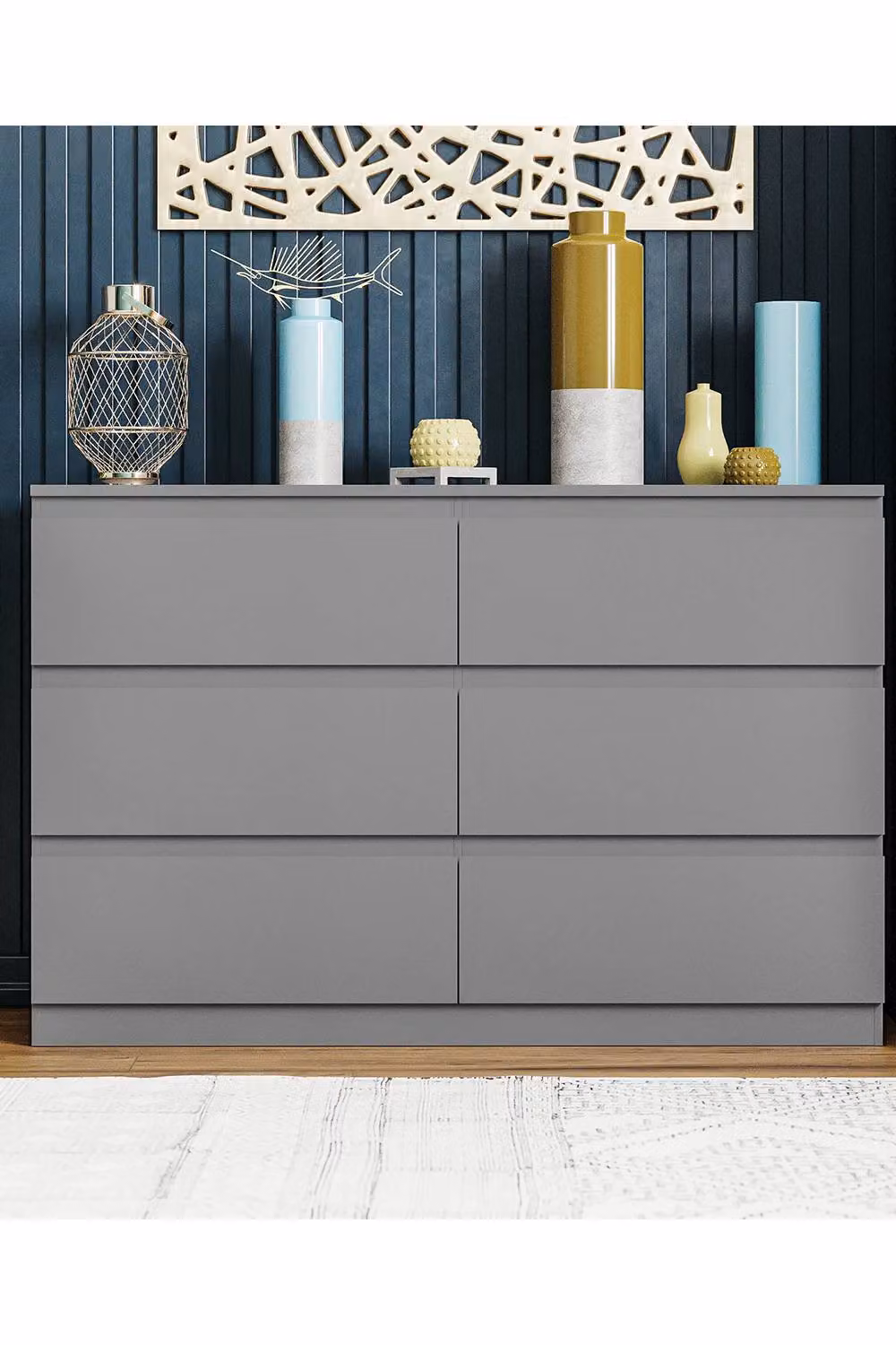 HD Designs Denver 6 Drawer Chest of Drawers in Grey – 3
