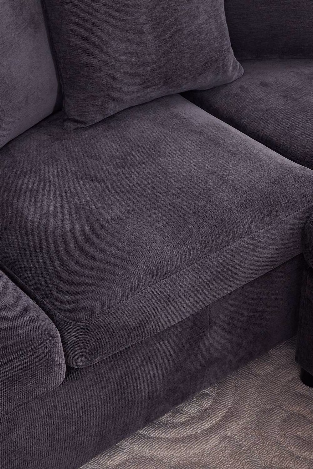 Garden Sanctuary Modern L-Shape 3-Seater Corner Sofa with Matching Ottoman in Grey – 4