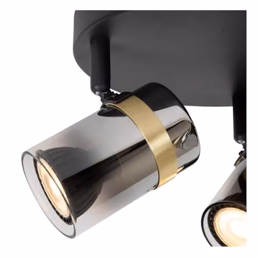 Lucide Upton Modern Adjustable Ceiling Spotlight in Grey and Black with GU10 LED Support – 3