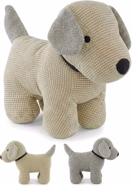 FLAVORA Weighted Animal Fabric Decorative Door Stop in Beige