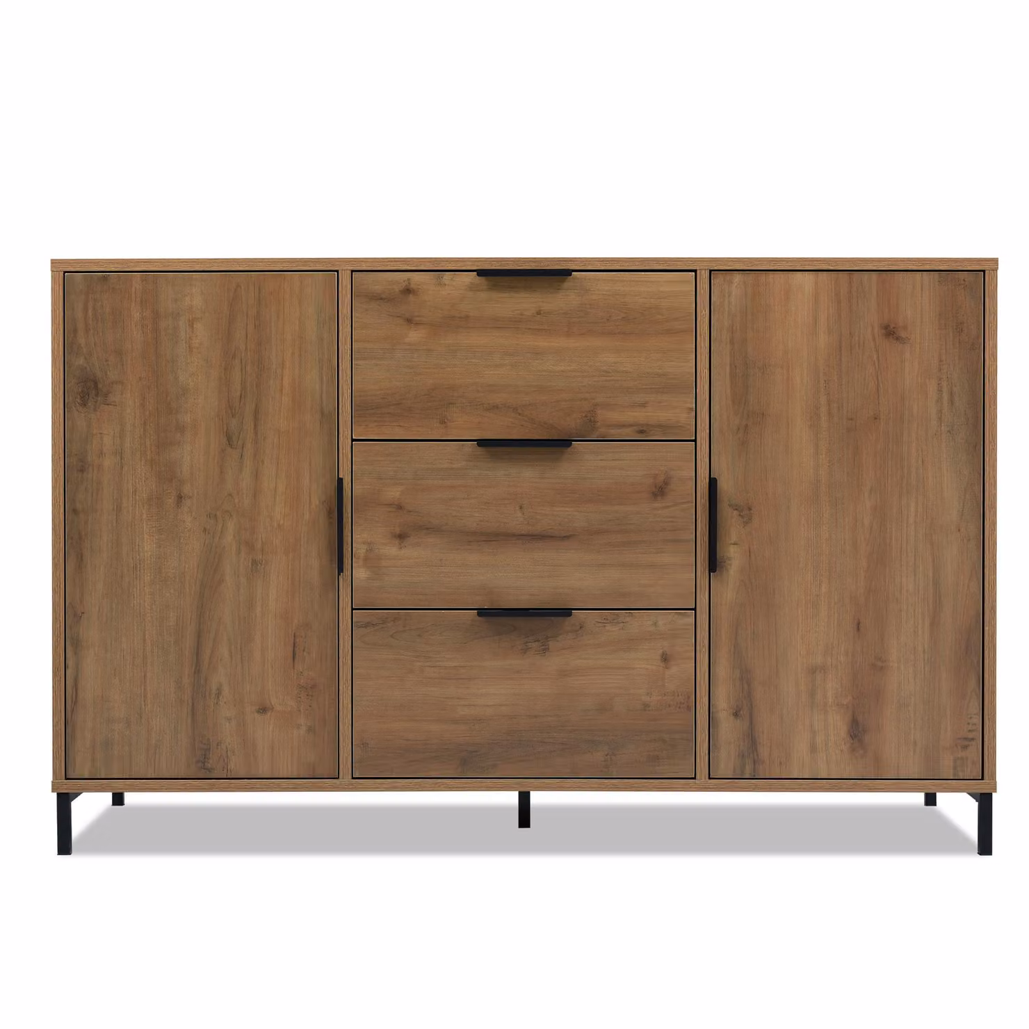 Aosom UK Modern Industrial Sideboard in Dark Oak with Adjustable Feet and Height-Adjustable Shelf, W: 120 cm, D: 40 cm, H: 76 cm – 2