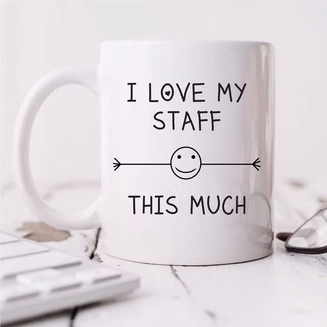 60 Second Makeover Limited I Love My Staff This Much Ceramic Mug in White – 1