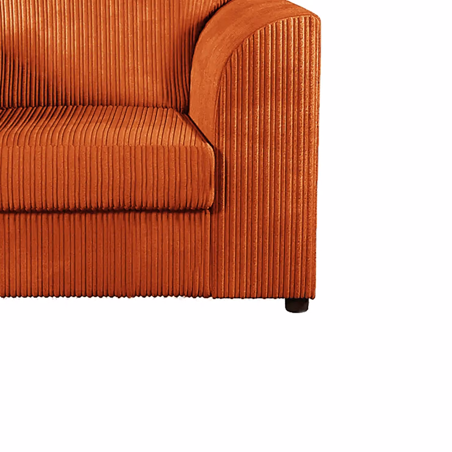 Luxor Living Orange Jumbo Cord 4 Seater Left Hand Facing Corner Sofa – 3