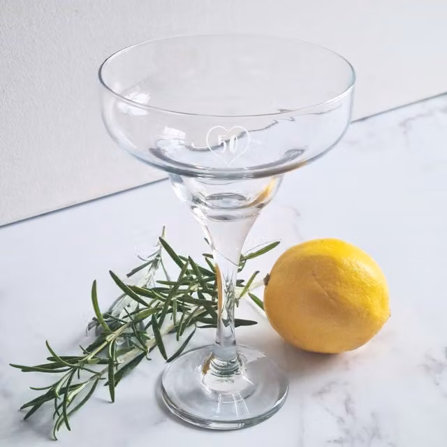 Afewhometruths Engraved 50th Birthday Cocktail Glass in Clear
