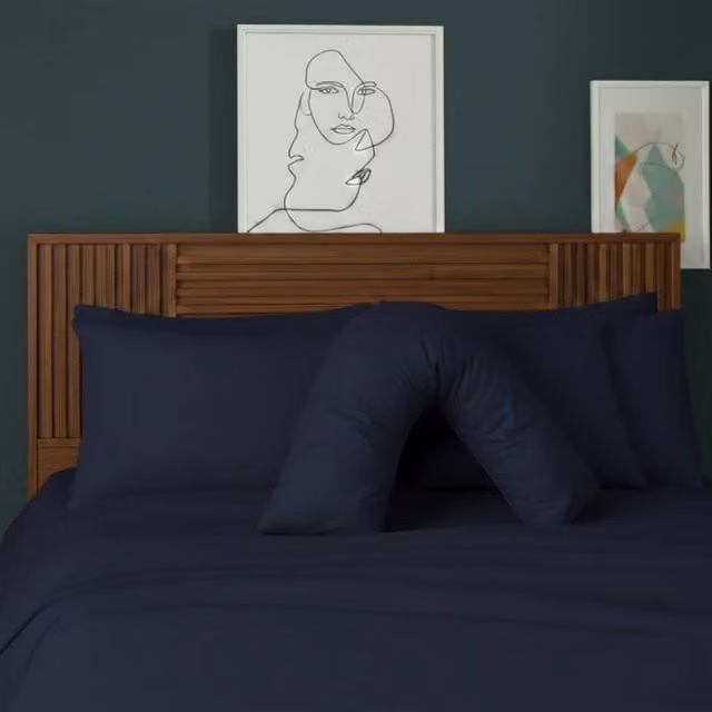 Snug City V Shape Maternity Pillowcase in Navy Blue Polycotton