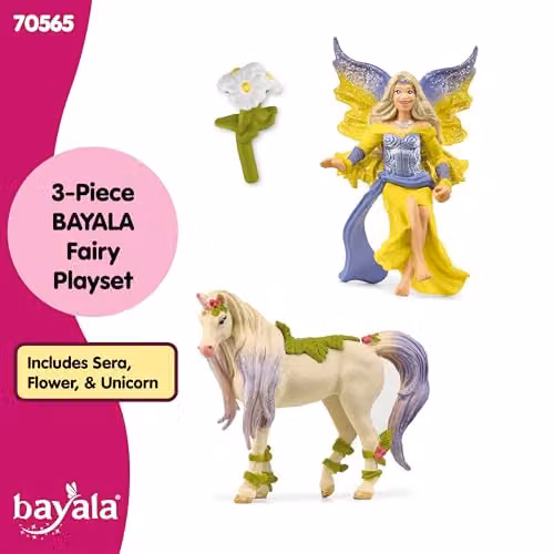 Schleich Bayala Fairy Sera with Blossom Unicorn Multicolour 3-Piece Playset – 4
