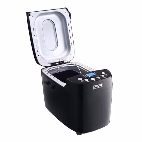 Cooks Professional Digital Bread Maker with 15 Programmes, Timer and Keep Warm Function, Black and Silver – 8