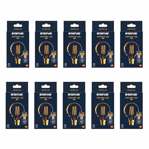 Status Crystalite Antique LED G80 Globe BC Gold Light Bulb, 4W