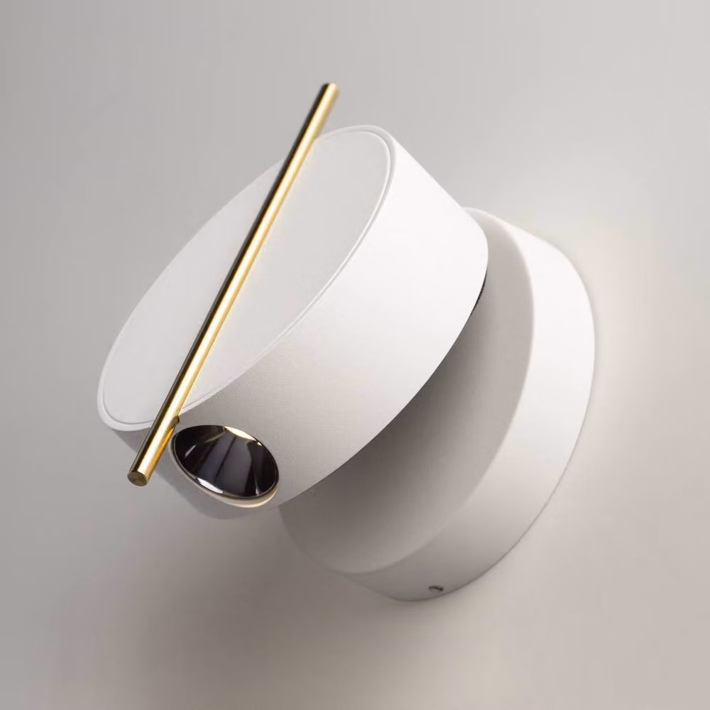 Netlighting Nuance Modern Adjustable Integrated LED Wall Lamp in White and Brass with 3000K Warm White Light and 200lm – 2