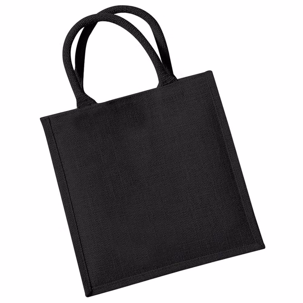 Westford Mill Jute Mini Tote Shopping Bag in Black (14 l) – 3