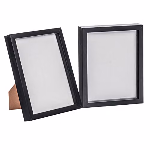 Nicola Spring Modern Black 3D Shadow Box Photo Frames, Pack of 2, W/D/H: 20.32 x 25.4 x 3.5 cm – 1
