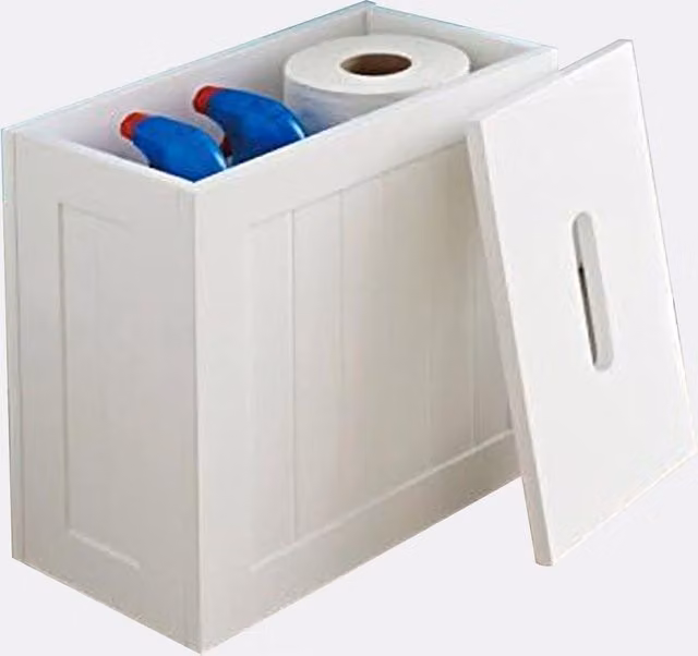 DEENZ White Bathroom Storage Unit and Toilet Cleaning Tidy Box, W/D/H: 33 x 31 x 17 cm