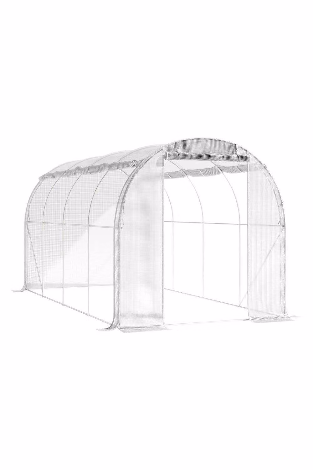Garden Sanctuary Portable Walk-in Tunnel Greenhouse with Steel Frame, White, W/D/H: 300 x 200 x 300 cm – 3