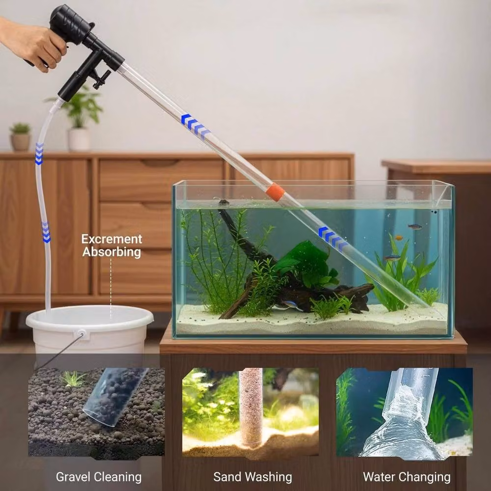 EONLION 5-in-1 Manual Aquarium Gravel Cleaner and Water Changer Kit, Black, Length: 110 cm – 3
