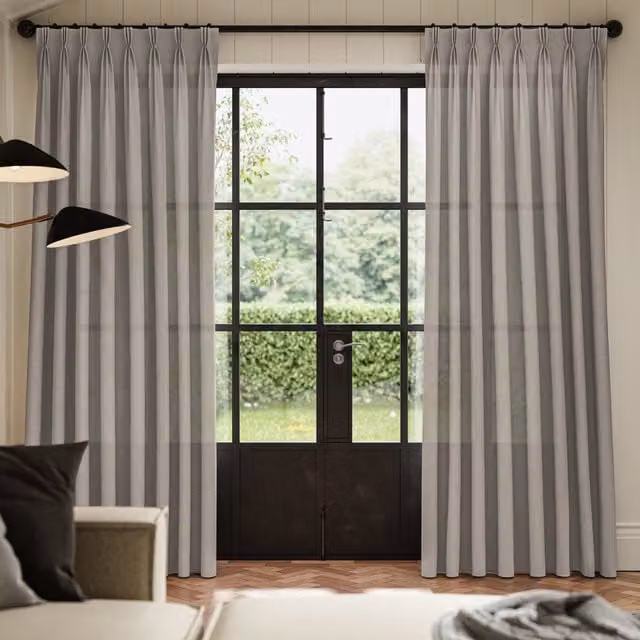 ANTE DECOR Aura No Joins Light Filtering Made To Measure Curtains in Mist Grey