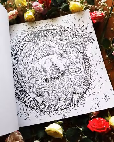 LOM ART Dream Voyage: A Fantasy Colouring Journey for Adults, Multicolour Paper Book – 2