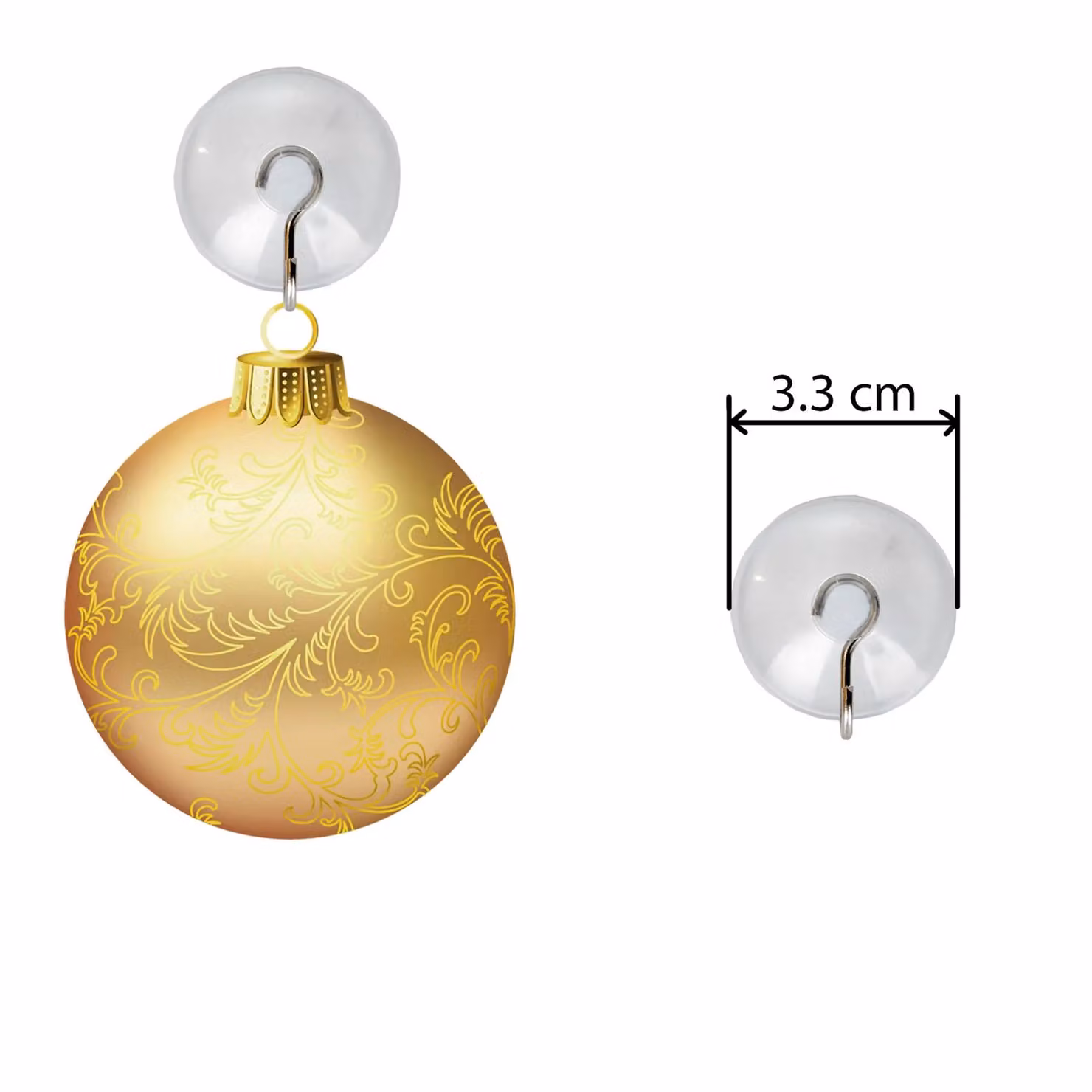 Shatchi 12-Piece Heavy-Duty Metal Hook and Suction Cup Set, Transparent, Diameter: 3.3 cm – 2