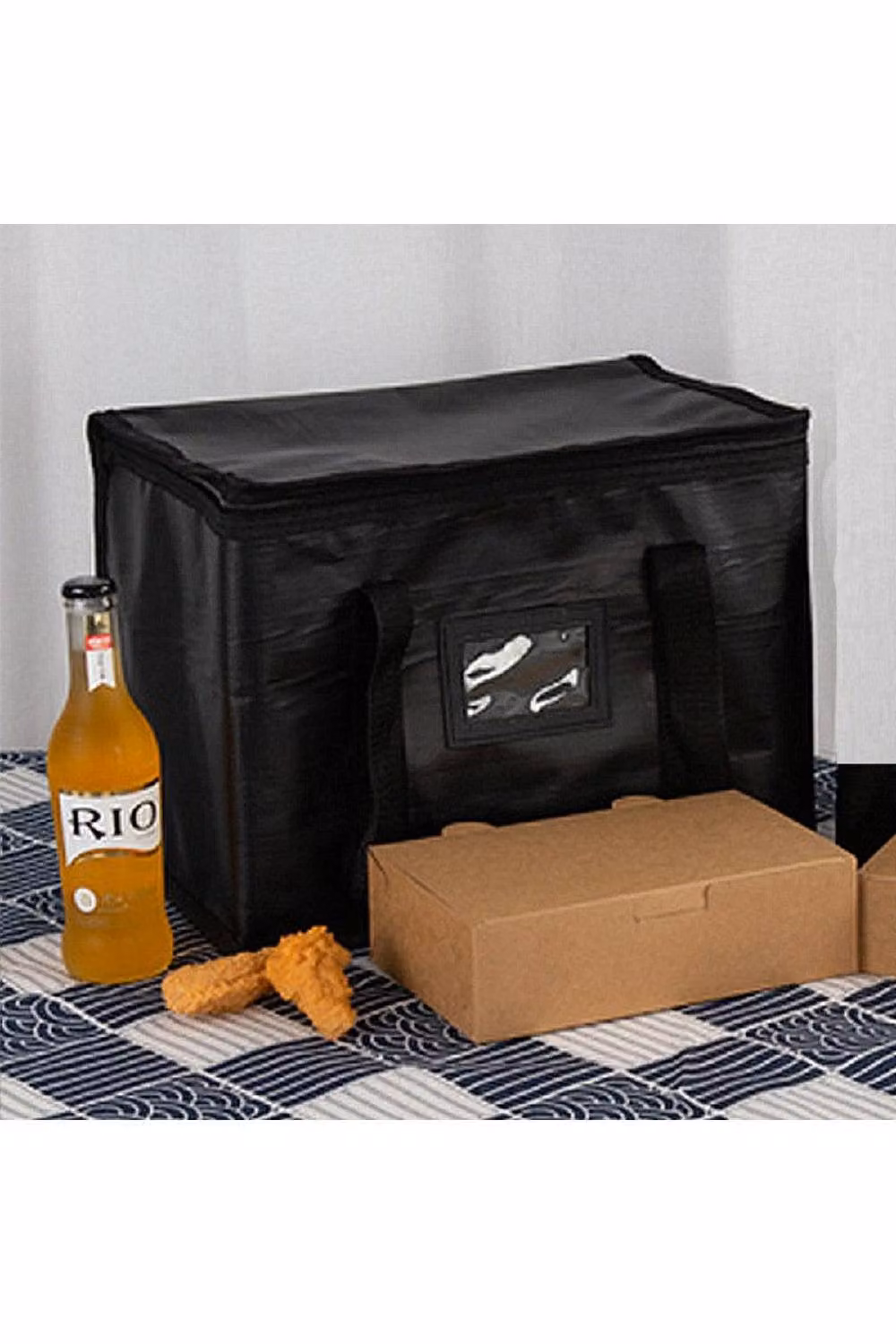 KDMD 70L Thermal Insulated Food Delivery Bag in Black Waterproof Oxford Fabric – 4