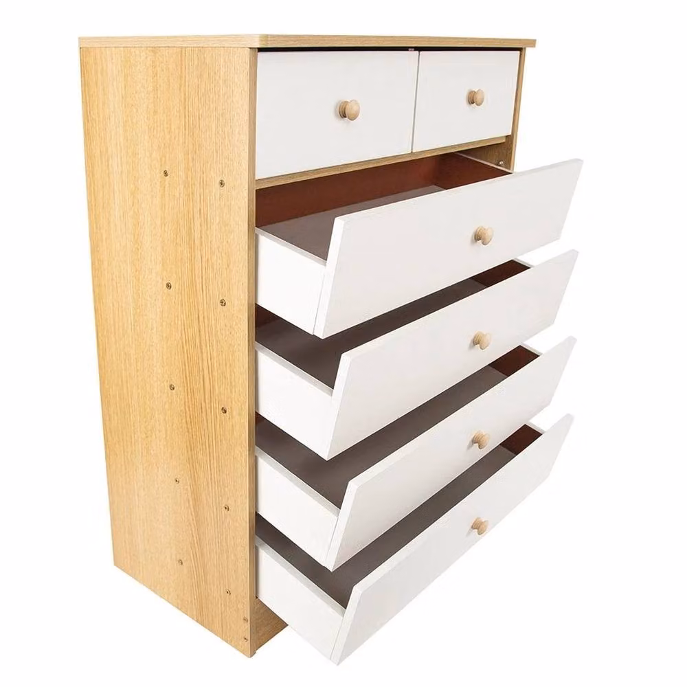 PAWNORA Scandinavian Style 6 Drawer Chest of Drawers and Storage Cabinet in Natural Wood Finish – 3