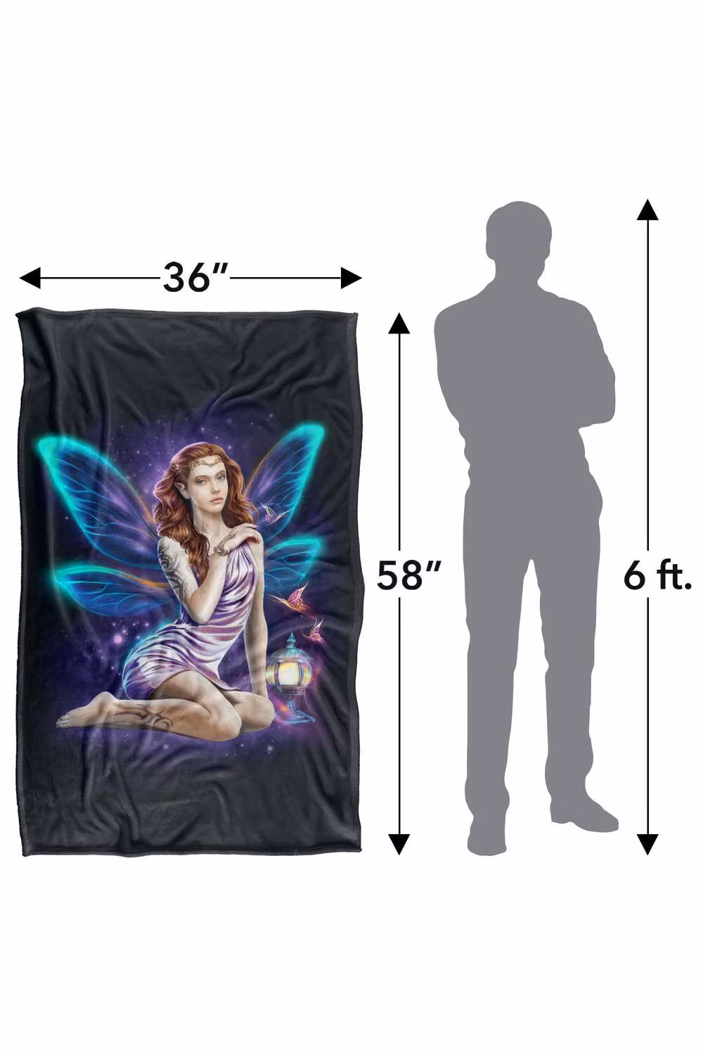 JQ Licensing En Fairy Queen Silky Touch Super Soft Fleece Throw Blanket, Multicolour, W: 91 cm, D: 147 cm – 8