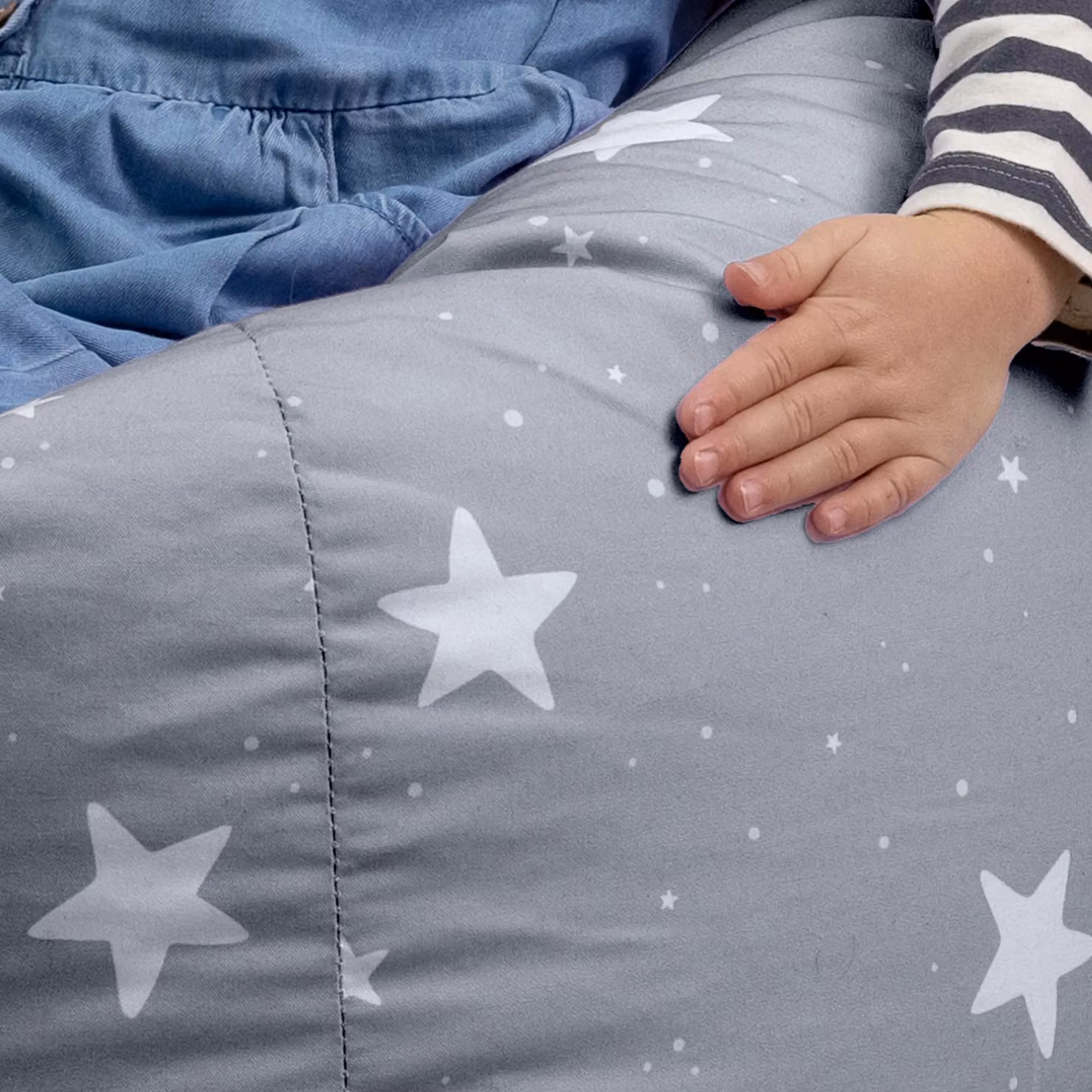 icon Kids Starry Skies Bean Bag Chair in Grey Water-Repellent Fabric – 2