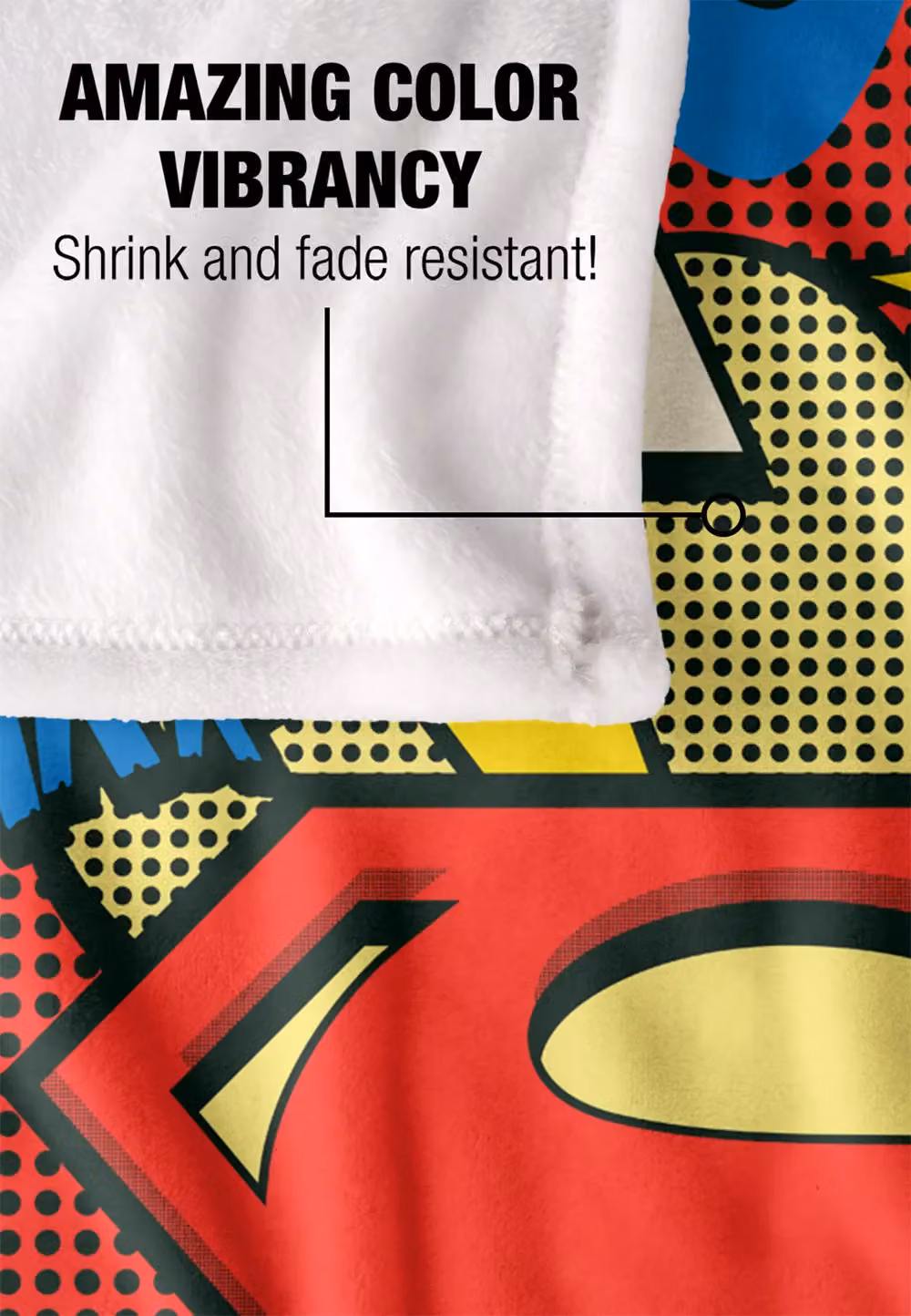 Warner Brothers Superman Silky Touch Super Soft Throw Blanket, White and Multicolour, W: 152 cm, D: 127 cm – 4
