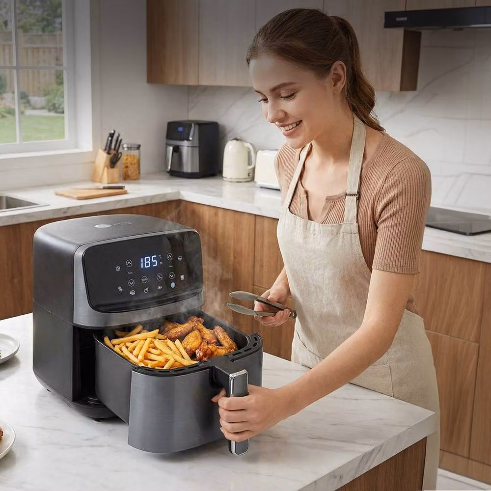 AFRA 4.5L Digital Air Fryer 1200W with LED Touch Controls and Timer in Grey – 5