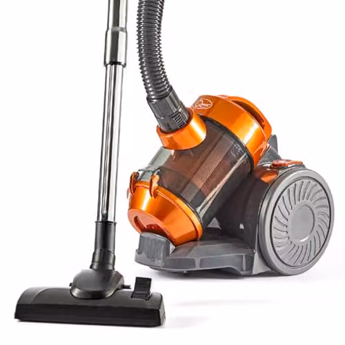 Quest Compact Cyclonic Bagless Vacuum Cleaner in Orange with 1.5L Dust Container and HEPA Filtration – 1
