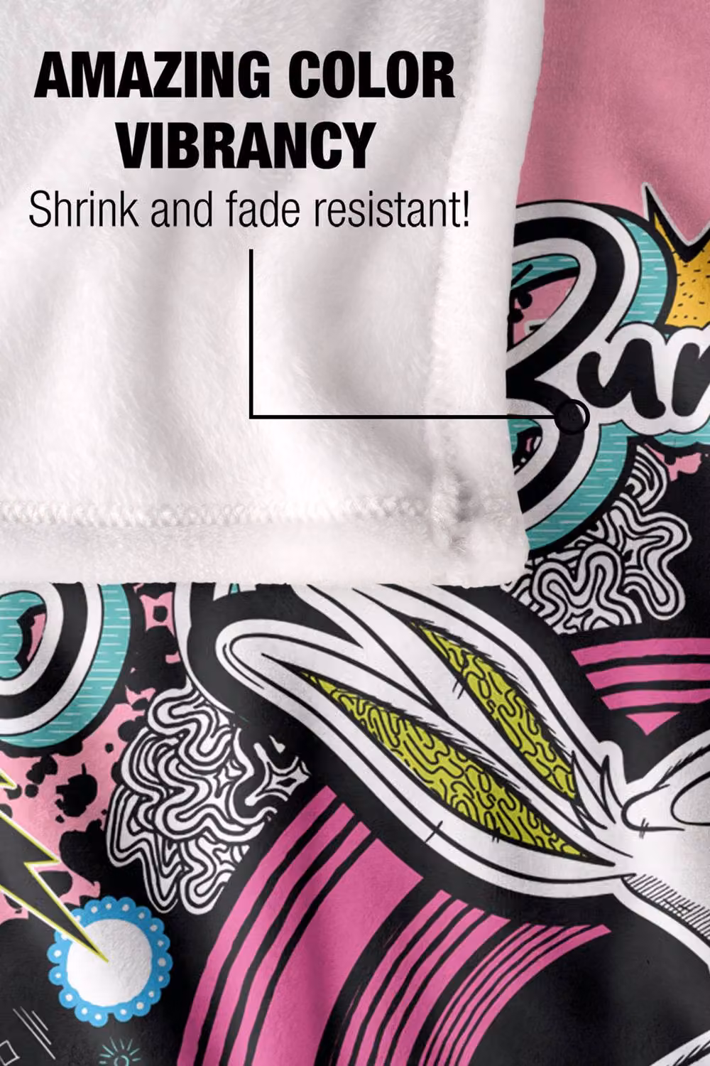 Warner Bros. Looney Tunes Bugs Bunny Ain't I A Stinker Super Soft Silky Touch Throw, Extra Large, Multicolour – 3