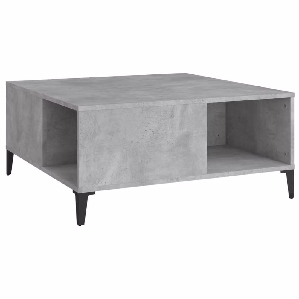 Berkfield Home Sturdy Square Coffee Table in Concrete Grey, W/D/H: 80 x 80 x 36.5 cm – 2