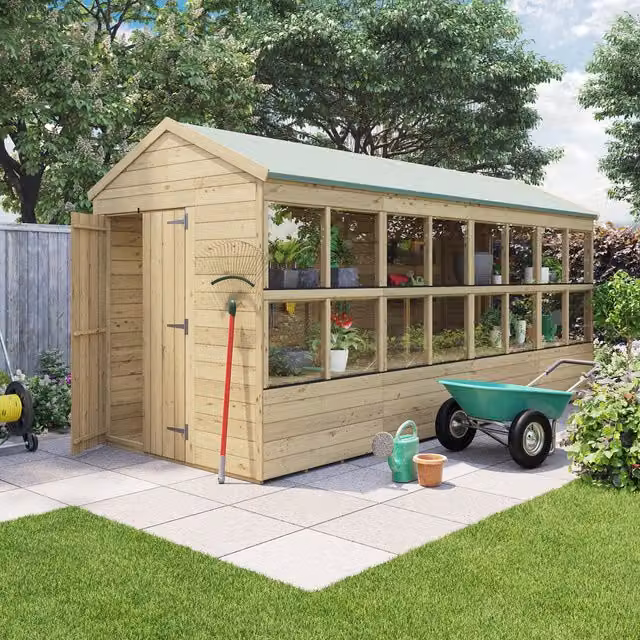 BillyOh Rustic Brown Wooden Gable Apex Potting Shed