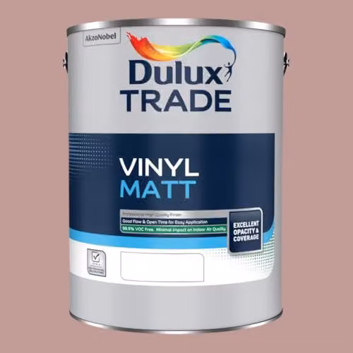 Dulux Trade Vinyl Matt Dispersion Paint in Pressed Petal Pink, 5 l