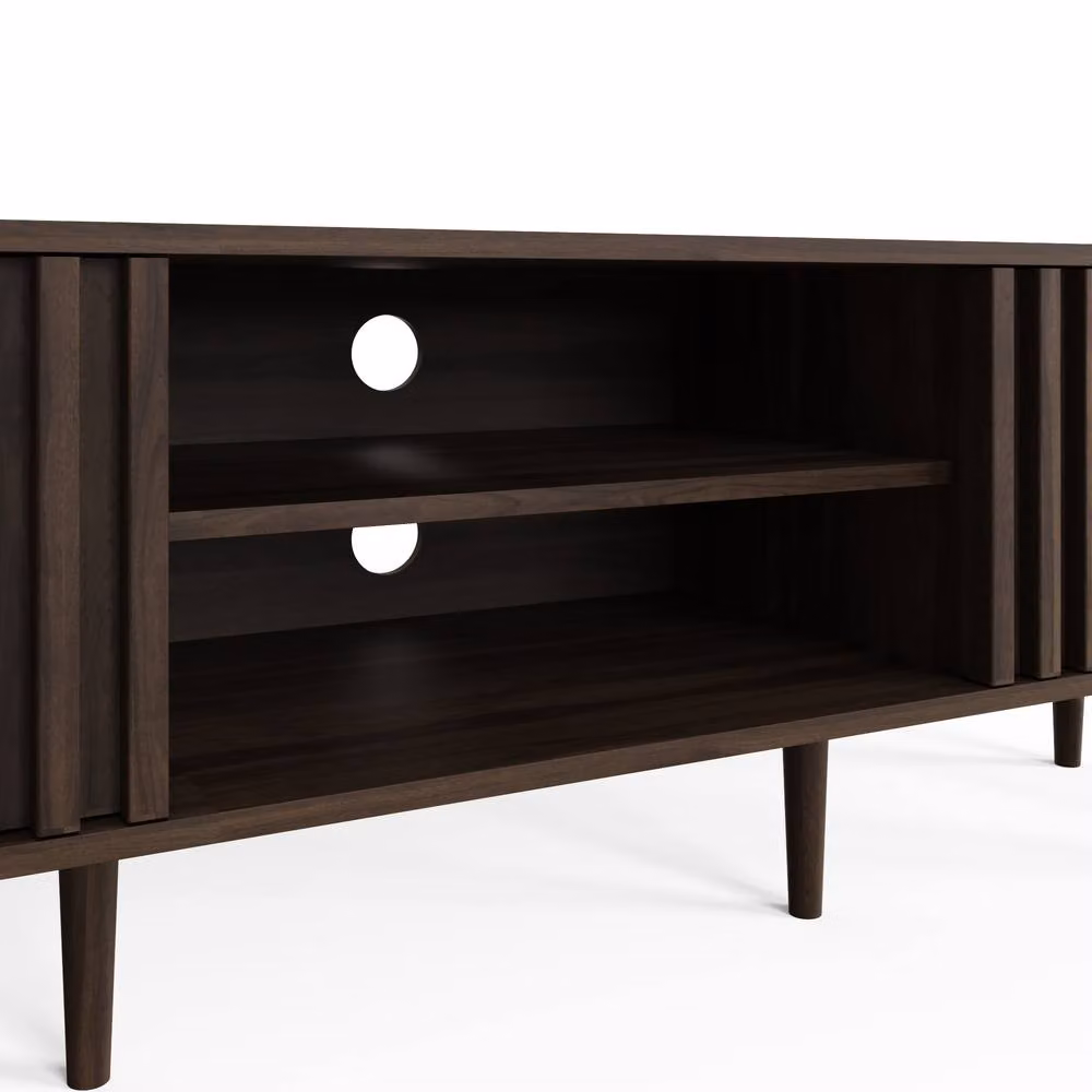 GFW Rowan Mid-Century TV Unit in Walnut Brown – 3