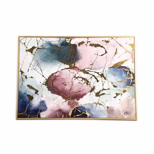 Madison & Mayfair Multicolour Botanical Floral Watercolour Style Framed Canvas with a Gold Frame, W: 50.0 cm, H: 70.3 cm