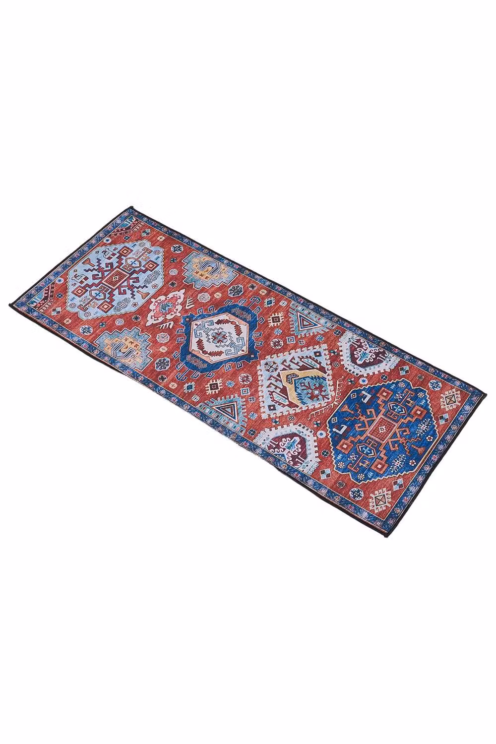 Living and Home Bohemian-Inspired Non-Slip Red Runner Rug, W: 60 cm, L: 300 cm – 5