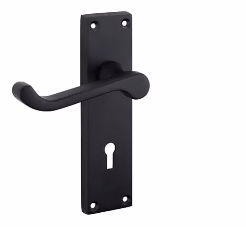 Golden Grace Victorian Scroll Lever Lock Handles and Key Lock Set in Gold and Black, W: 150 mm, H: 40 mm – 2