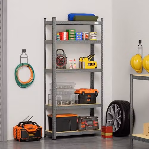 VonHaus 5-Tier Heavy Duty Steel Garage Shelving Unit in Grey – 2