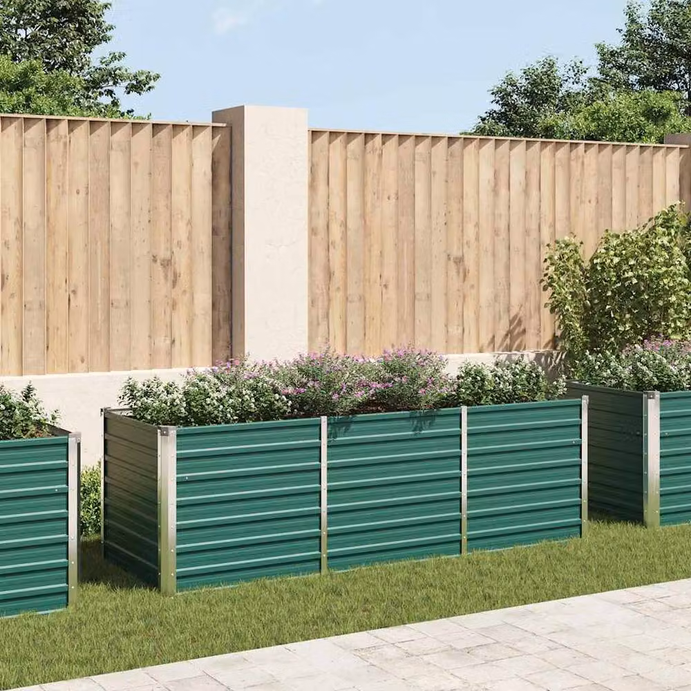 Berkfield Home Garden Raised Bed in Green Galvanised Steel W/D/H: 240 x 80 x 77 cm – 2