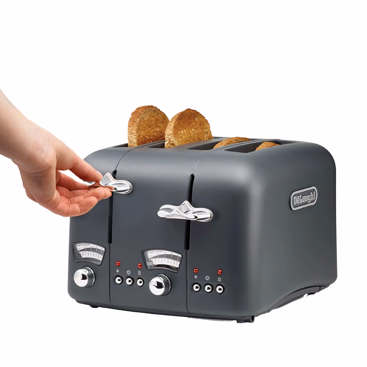 De'Longhi Argento 4 Slice Toaster in Silver and Grey – 2