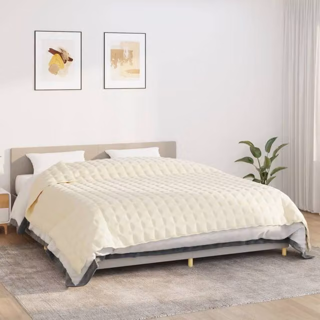 Berkfield Home Weighted Blanket in Beige, W: 235 cm, D: 290 cm, 11 kg